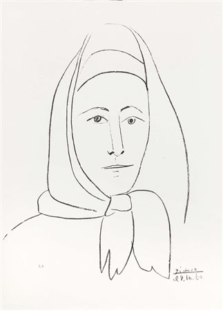 Pablo Picasso (d'après), Malaga 1881 - Mougins 1973, Ritratto di donna, 1960,...