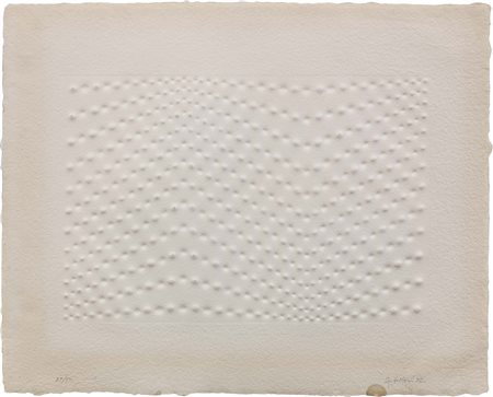 Enrico Castellani, Castelmassa (Ro) 1930, Senza titolo, 1972, Rilievo a secco...