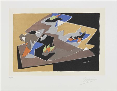 Gino Severini, Cortona (Ar) 1883 - Parigi 1966, Natura morta - Composizione,...