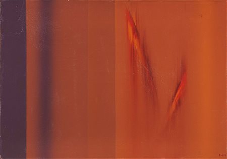 Ennio Finzi, Venezia 1931, Modulazione in rosso, 2001, Olio su tela, cm....