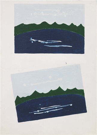 Franco Angeli, Roma 1935 - 1988, Senza titolo, 1976-78, Smalto su cartoncino,...