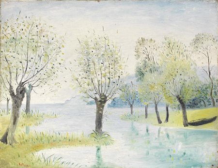 Umberto Lilloni, Milano 1898 - 1980, Feriolo, 1945, Olio su tela, cm....