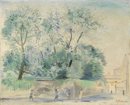 Umberto Lilloni, Milano 1898 - 1980, Vecchia Milano, 1952, Olio su tela, cm....