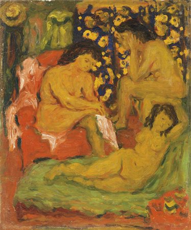 Arnaldo Badodi, Milano 1913 - Russia 1942, Gineceo, 1939, Olio su tela, cm....