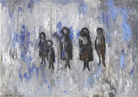 Xavier Bueno, Vera de Bidesoa 1915 - Fiesole (Fi) 1979, Figure, Olio su tela,...