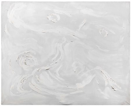 Virgilio Guidi, Roma 1891 - Venezia 1984, Uomo e cielo, 1981, Olio su tela,...