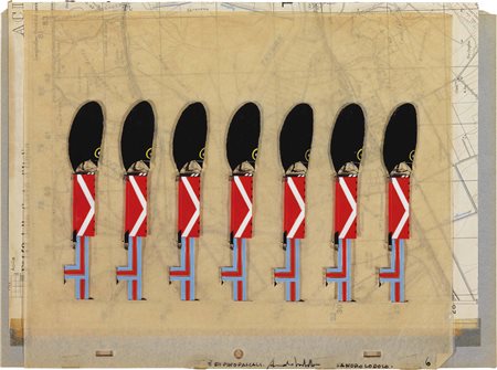 Pino Pascali, Bari 1935 - Roma 1968, Pronti... Fuoco!, 1963, Tecnica mista su...