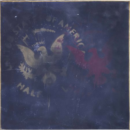 Franco Angeli, Roma 1935 - 1988, Half Dollar, primi anni Settanta, Smalto su...