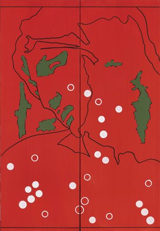 Tano Festa, Roma 1938 - 1987, Senza titolo, 1976, Acrilico su tela, dittico,...