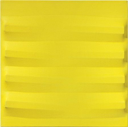 Agostino Bonalumi, Vimercate (Mi) 1935 - Milano 2013, Giallo, 1982, Tela...