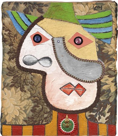 Enrico Baj, Milano 1924 - Vergiate (Va) 2003, Femme au chapeau, 1968,...