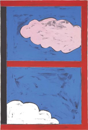 Tano Festa, Roma 1938 - 1987, Finestra, 1986, Acrilico su tela, cm. 90x60,...