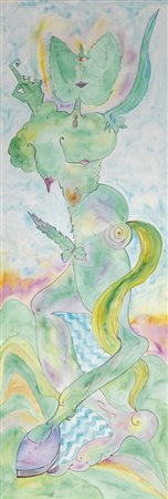 Luigi Ontani, Vergato (Bo) 1943, Decorativo atavico, 1998, Tecnica mista su...