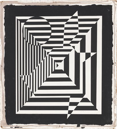 Victor Vasarely, Pecs 1906 - Parigi 1997, Yablapur-H K, 1957, Tempera su...