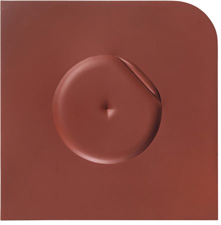 Agostino Bonalumi, Vimercate (Mi) 1935 - Milano 2013, Marrone, 1964, Tela...