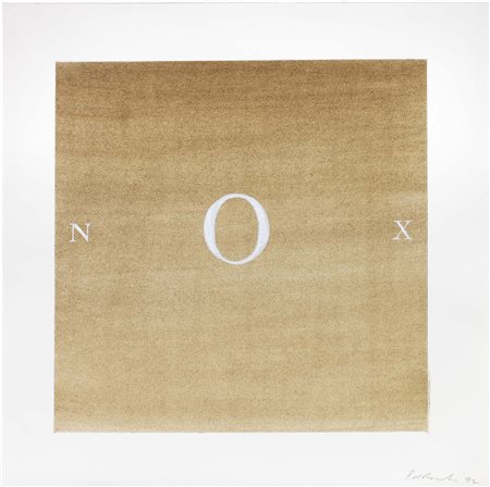 Ed Ruscha, Omaha 1937, Nox (Night), 1992, Acrilico e pigmento in polvere su...