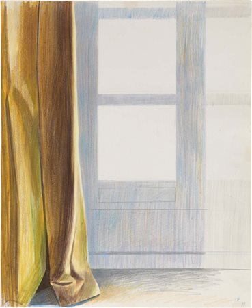 David Hockney, Bradford 1937, My Room (My Window), 1973, Pastelli e matita su...