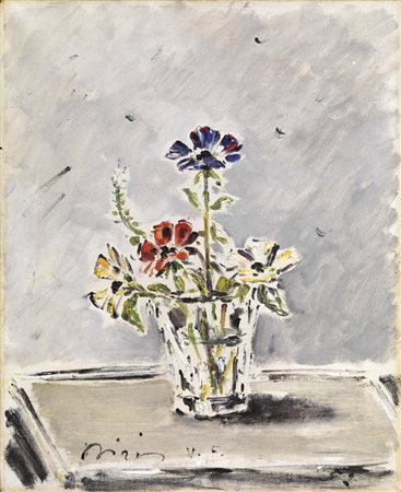 Filippo de Pisis, Ferrara 1896 - Milano 1956, Fiori, 1952, Olio su tela, cm....