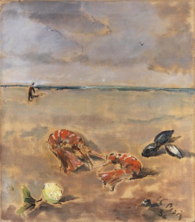 Filippo de Pisis, Ferrara 1896 - Milano 1956, Natura morta marina, 1936, Olio...