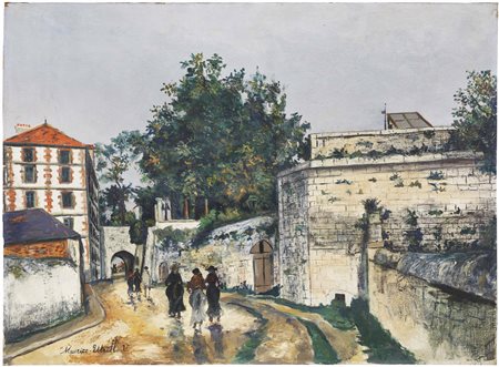 Maurice Utrillo, Parigi 1883 - Dax 1955, Les Remparts, 1917 ca., Olio su...