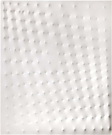 Enrico Castellani, Castelmassa (Ro) 1930, Superficie bianca, 1981, Acrilico...