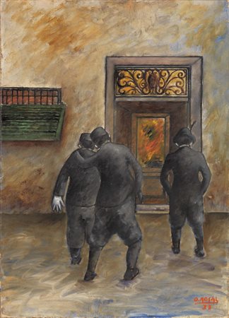 Ottone Rosai, Firenze 1895 - Ivrea (To) 1957, I soldati (Libera uscita),...