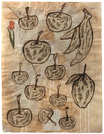 DONALD BAECHLER (1956) Senza titolo, 1990 Collage e tecnica mista su carta 67...