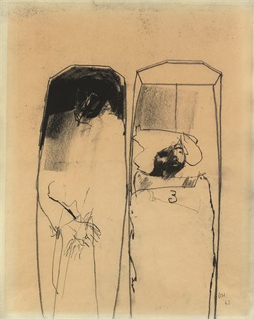 DAVID HOCKNEY (1937) Study for C.B., 1962 Carboncino su carta 59,5 x 40 cm...