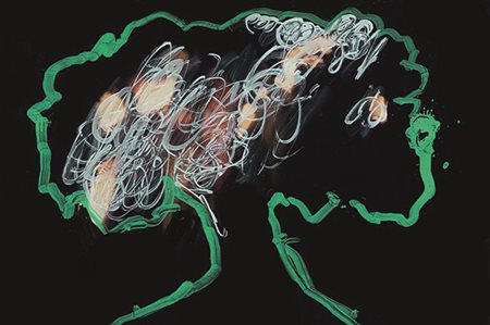 MARIO SCHIFANO (1934 - 1998) Senza titolo (albero), 1990 - 97 Tecnica mista...