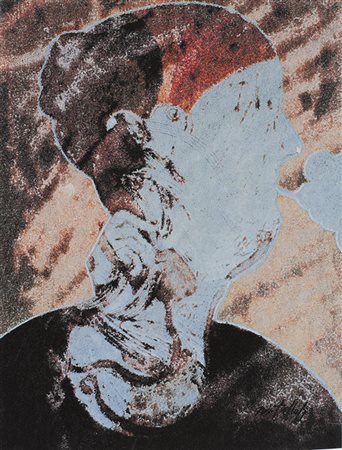 MIMMO ROTELLA (1918 - 2006) Maschera fumante, 1973 Effaçage 19,5 x 14,7 cm...