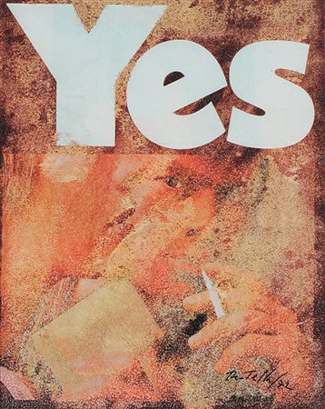 MIMMO ROTELLA (1918 - 2006) Yes, 1972 Effaçage 28,3 x 20,5 cm firmato e...