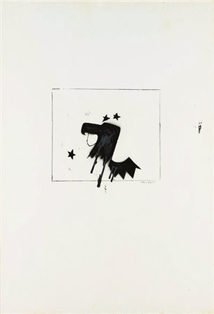FRANCO ANGELI (1935 - 1988) Senza titolo, 1972 Tecnica mista su carta 100 x...