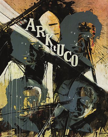 GIANNI BERTINI (1922 - 2010) I quattro volti di Giano, 1961 Olio e riporto...