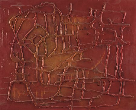EDGARDO MANNUCCI (1904 - 1986) Rilievo Rosso, 1955 - 1956 Tecnica mista su...