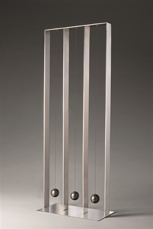 MELOTTI FAUSTO (1901 - 1986) Pendoli, s.d. 1968 -71 Acciaio inox 40 x 15 x 8...