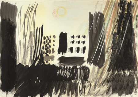 MELOTTI FAUSTO (1901 - 1986) Senza titolo, s.d. Tecnica mista su carta...