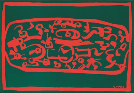 CARLA ACCARDI (1924 - 2014) Verderosso, 1970 Caseina su tela 50 x 70 cm...