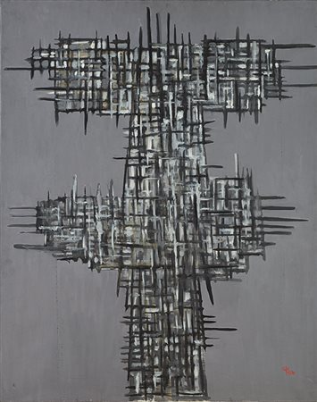 ACHILLE PERILLI (1927) Io no, 1954 Olio su tela 92 x 73 cm Siglato e datato...