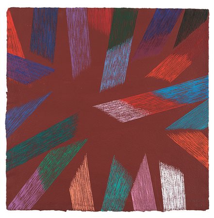 PIERO DORAZIO (1927 - 2005) Senza titolo, 1981 Tecnica mista su carta 63 x 63...