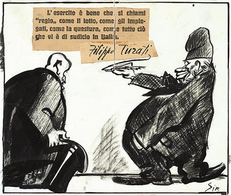 MARIO SIRONI (1885 - 1961) Massime...patriottiche, illustrazione per 'Il...