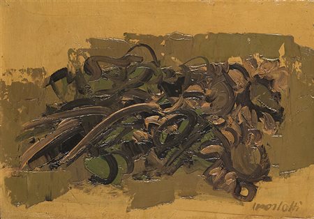 ENNIO MORLOTTI (1910 - 1992) Girasoli, 1974 ca. Olio su tela 32 x 45 cm...