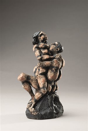 AGENORE FABBRI (1911 - 1998) Coppia di innamorati I, 1979 Terracotta...