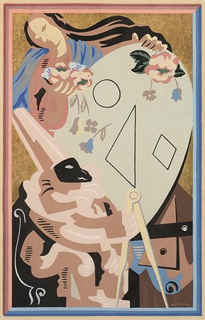 GINO SEVERINI (1883 - 1966) Epilogue, Sedicesima tavola per Fleurs et masques...