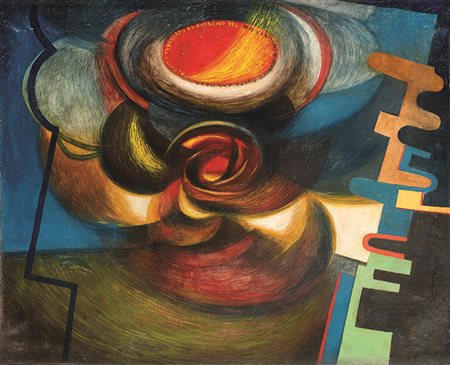 GIULIO D'ANNA (1908 - 1978) Esplosione + Eruzione vulcanica, 1933 ca. Olio su...