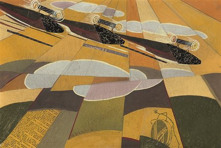 GIULIO D'ANNA (1908 - 1978) Senza titolo (studio per il dipinto Idrovolanti...