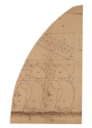 FORTUNATO DEPERO (1892 - 1960) Senza titolo, 1939-40 Inchiostro e matita su...