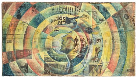 GIULIO D'ANNA (1908 - 1978) La radio e la carta stampata, 1932/1933 Tempera e...