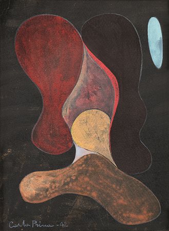 CARLA PRINA (1911 - 2008) Senza titolo, 1942 Tempera su cartoncino 31 x 23 cm...