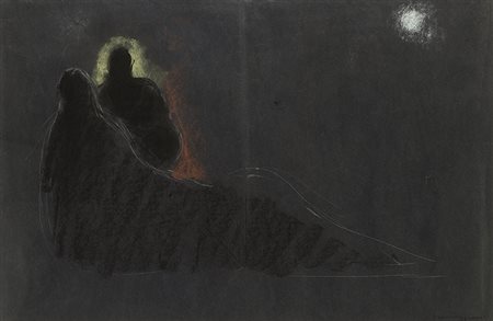 CLAUDIO PARMIGGIANI (1943) Senza titolo, 1986 Pastello e gessetto su carta...