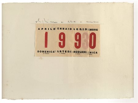 ALIGHIERO BOETTI (1940 - 1994) Senza titolo, 1990 Collage e tecnica mista su...